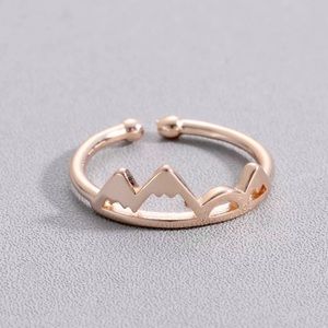 🎉 New Rose Gold Mountain Peak Adjustable Ring